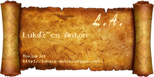Lukács Anton névjegykártya