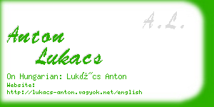 anton lukacs business card